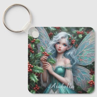 Beautiful December Fairy in Holly
