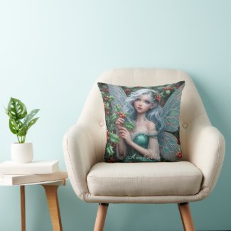 Beautiful December Fairy in Holly