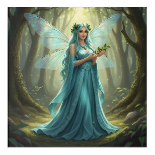 Beautiful December Turquoise Fairy Acrylic Print