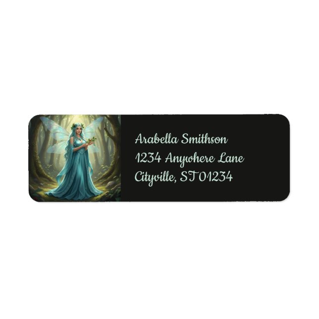 Beautiful December Turquoise Fairy Label (Front)