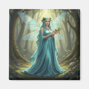 Beautiful December Turquoise Fairy Magnet