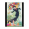 Beautiful Deco Asian Woman with Swirls & Flowers