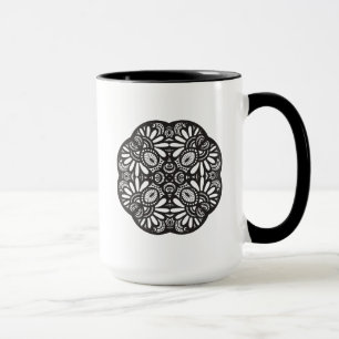 Beautiful Deco Black Square Doodle Mug