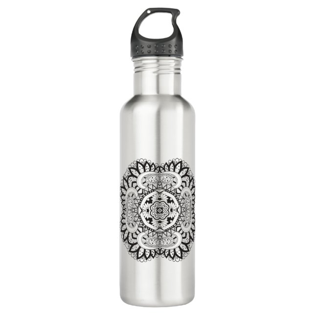 Beautiful Deco Square Doodle Water Bottle (Front)