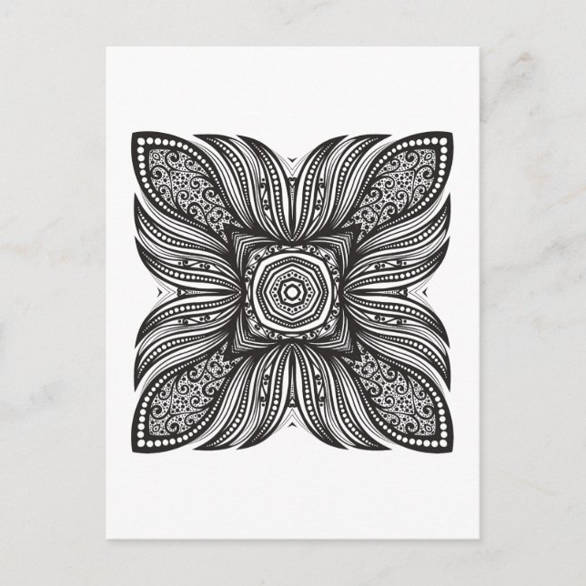 Beautiful Decor Square Doodle Postcard (Front)