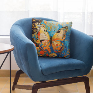 Beautiful Decorative Butterfly Floral Throw Pillow