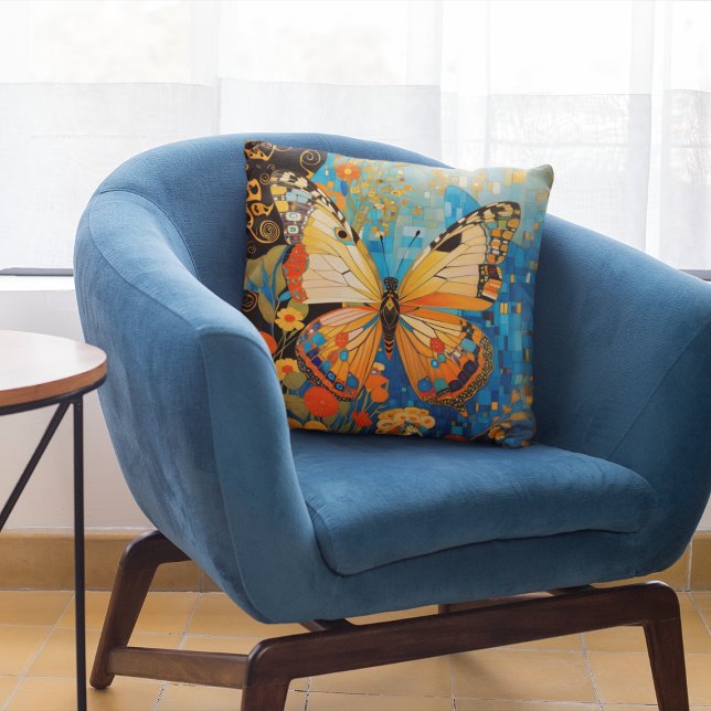 Beautiful Decorative Butterfly Floral Throw Pillow (Creator Uploaded)