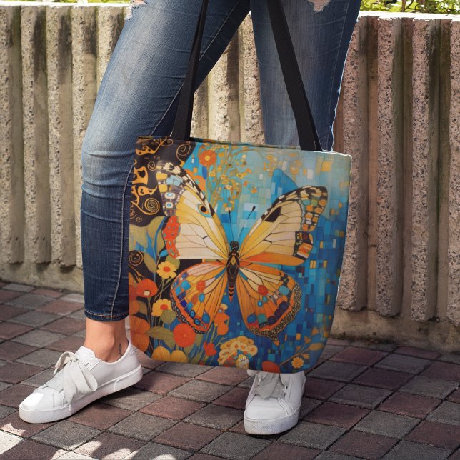 Beautiful Decorative Butterfly Floral Tote Bag (Creator Uploaded)