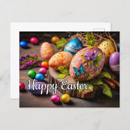 Beautiful Decorative Festive Easter Eggs Postcard