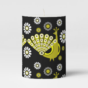Beautiful Decorative Peacock Pillar Candle