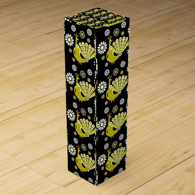 Beautiful Decorative Peacock Wine Box (Back)