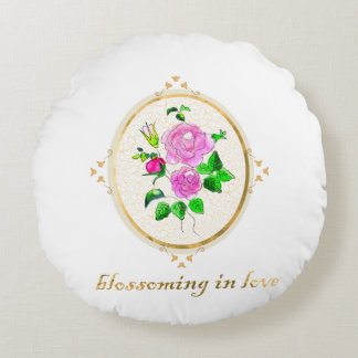 beautiful decorative pillow, hand painted  round pillow