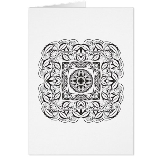Beautiful Decorative Square Doodle Cards (Front)