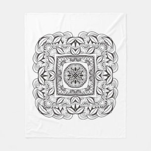 Beautiful Decorative Square Doodle Fleece Blanket
