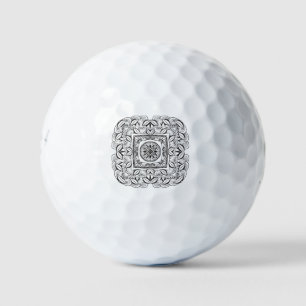 Beautiful Decorative Square Doodle Golf Balls