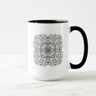 Beautiful Decorative  Square Doodle Mug
