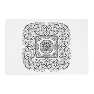 Beautiful Decorative Square Doodle Placemat