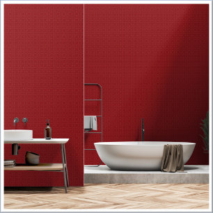 Beautiful Deep Red Heart Floral Pattern Wallpaper