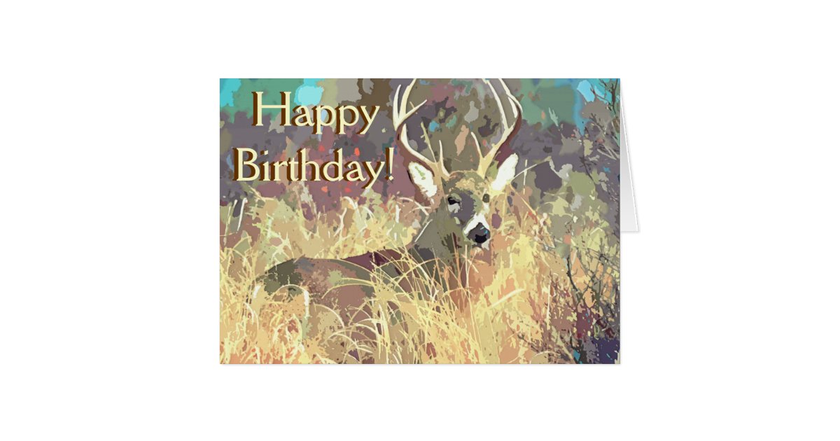 Beautiful Deer Birthday Card | Zazzle.com