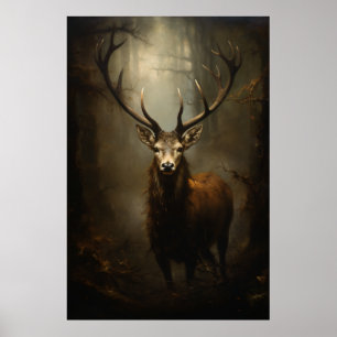 Beautiful Deer In The Forest Poster