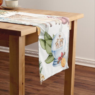 Beautiful Deer Watercolor Christmas Medium Table Runner