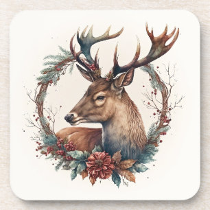 Beautiful Deer Winter Holidays/Christmas Coasters