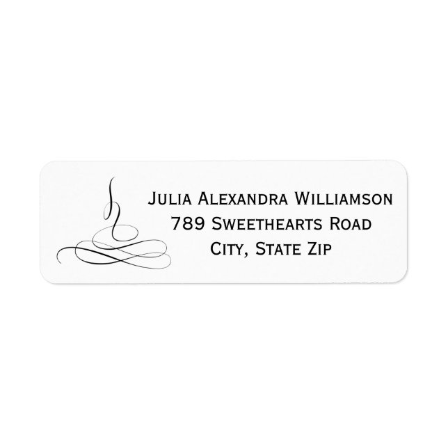 Beautiful Delicate Calligraphy Wedding Address  Label (Front)