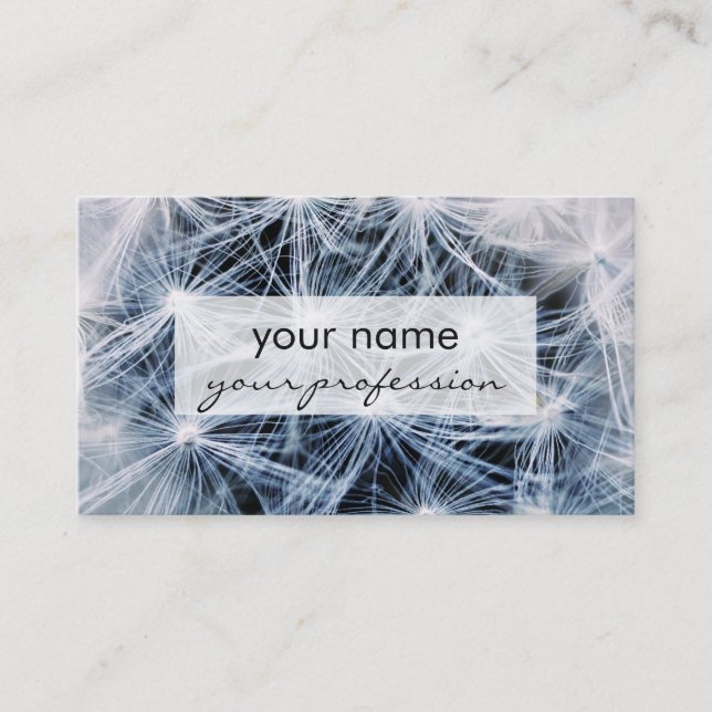 beautiful delicate dandelion flower photograph business card (Front)