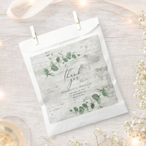 Beautiful delicate eucalyptus foliage wedding  fav favor bag