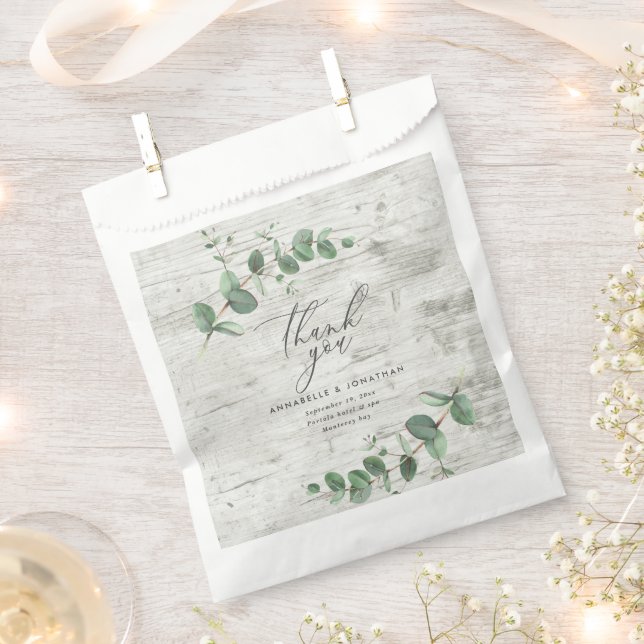 Beautiful delicate eucalyptus foliage wedding  fav favor bag (Clipped)