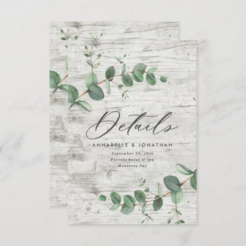 Beautiful delicate eucalyptus wedding details RSVP