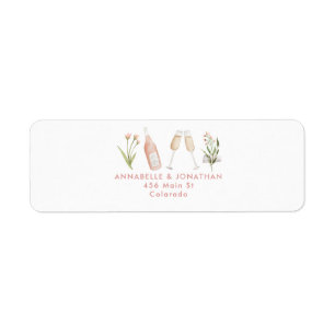Beautiful delicate floral pink girly wedding label