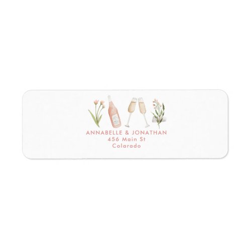 Beautiful delicate floral pink girly wedding  label