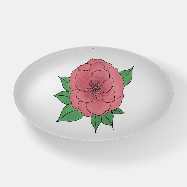 Beautiful Delicate Pink Floral  Paperweight (Front)