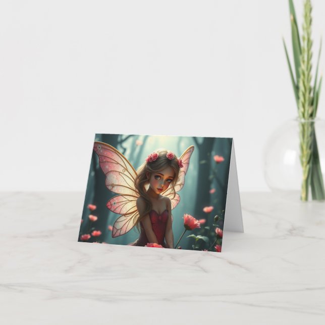 Beautiful Delicate Romantic Fairy Card (Front)