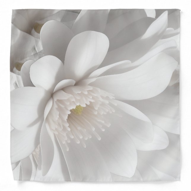 Beautiful Delicate White Flower Bandana (Front)