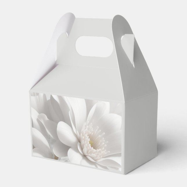Beautiful Delicate White Flower Favor Boxes (Front Side)