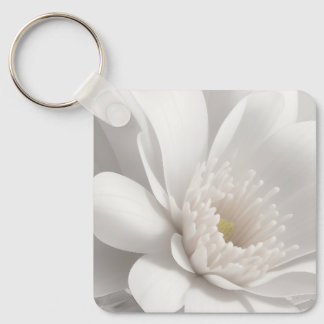 Beautiful Delicate White Flower Keychain