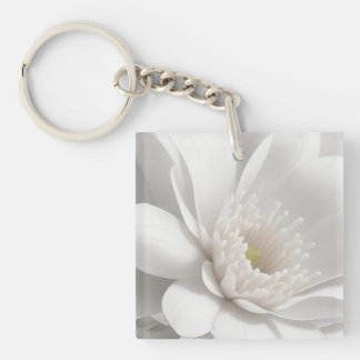Beautiful Delicate White Flower Keychain