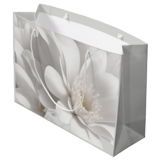 Beautiful Delicate White Flower Large Gift Bag
