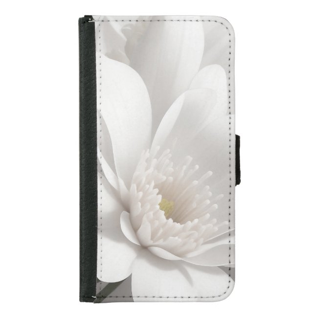 Beautiful Delicate White Flower Samsung Galaxy Wallet Case (Front)