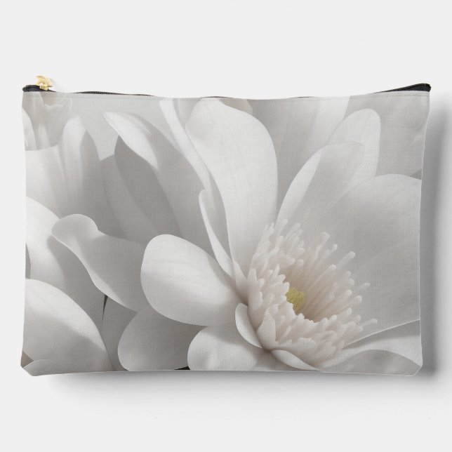 Beautiful Delicate White Flowers  Accessory Pouch (Front)