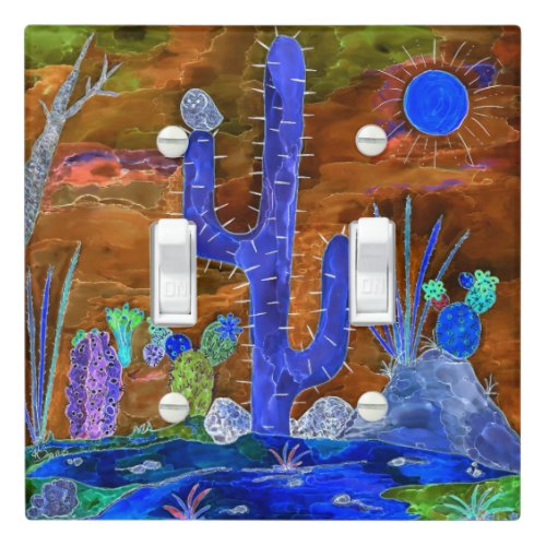 Beautiful Desert Cactus Evening Light Switch Cover