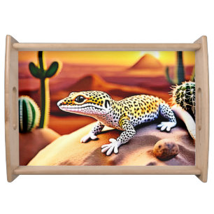 Beautiful Desert leopard Gecko Design Serving Tray