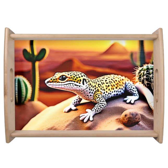 Beautiful Desert leopard Gecko Design Serving Tray (Front)