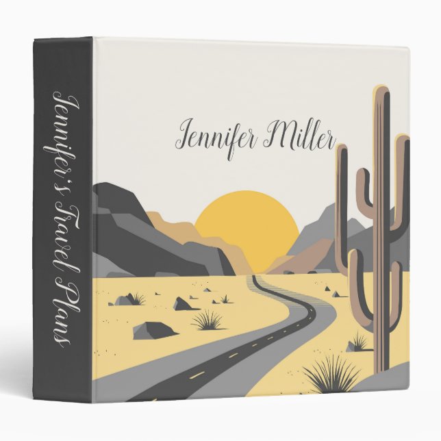 Beautiful desert sunrise with mountain view 3 ring binder (Front/Spine)