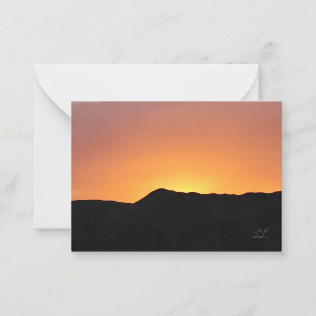 Beautiful Desert Sunset Note Card (Front)