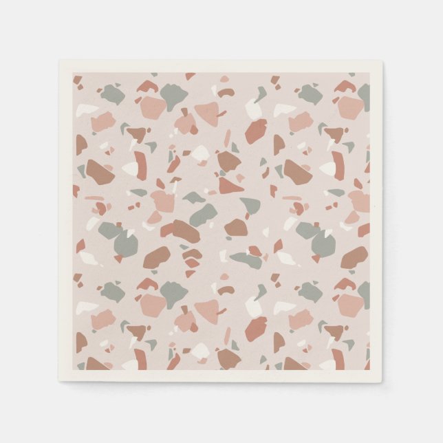 Beautiful desert tones terrazzo pattern napkins (Front)
