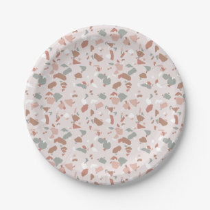 Beautiful desert tones terrazzo pattern paper plates