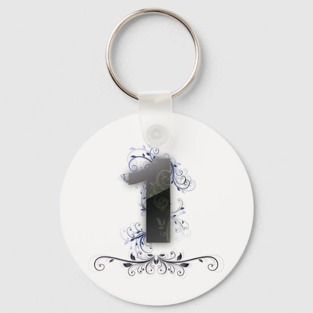 Beautiful design for the number 1 keychain (Front)